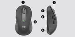 Logitech M650 miška, Bluetooth, grafitna barva (910-006253)