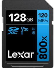 Lexar High-Performance SDXC spominska kartica, 128 GB, 800x, UHS-I