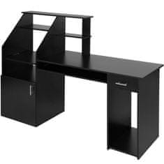 tectake Računalniška miza 164,5 cm Črna