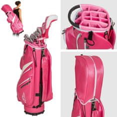tectake Popolni komplet palic za golf s 13 palicami in torbo Roza