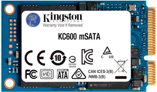 Kingston KC600 SSD disk, mSATA, 1 TB, SATA 3.0, 550/520 MB/s, 3D TLC NAND (SKC600MS/1024G)