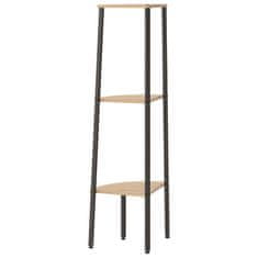 Vidaxl 3-nadstropni kotni regal svetlo rjav in črn 45,5x31,5x120 cm