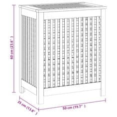 Greatstore Koš za perilo 50x35x60 cm trdna tikovina