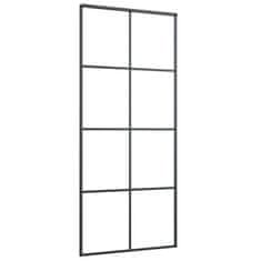 Vidaxl Drsna vrata črna 90x205 cm ESG steklo in aluminij