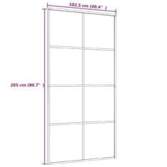 Vidaxl Drsna vrata črna 102,5x205 cm ESG steklo in aluminij