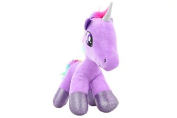 Plišasti samorog vijolične barve 32 cm
