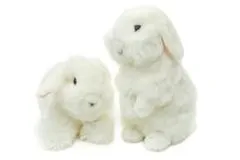 Uni-Toys Plišasti zajec bele barve 18 cm