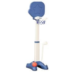 HOMCOM HOMCOM Otroška košara za igro 2 v 1 z nastavljivo višino in setom za golf, starost 2-5 let, 46x41x116-153cm, bela in modra