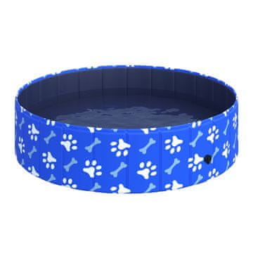 PAWHUT trda plastika nedrseč srednje velik pasji bazen 65kg za vrt ali
notranjost, modra
φ120x30cm