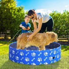 PAWHUT trda plastika nedrseč srednje velik pasji bazen 65kg za vrt ali
notranjost, modra
φ120x30cm