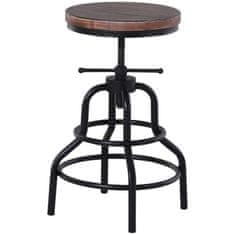 HOMCOM barski stol v industrijskem slogu, lesen sedež z nastavljivo višino in kovinski okvir, za restavracije in dom 40x40x52- 68 cm, vintage
rjava in črna