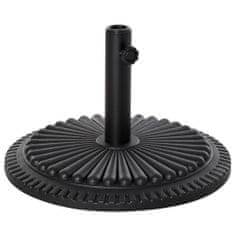 OUTSUNNY Outsunny Okrogla plastična podlaga za senčnik z dekoracijo, 15 kg podlaga s stojalom za palice Ф35-38-48 mm, črna