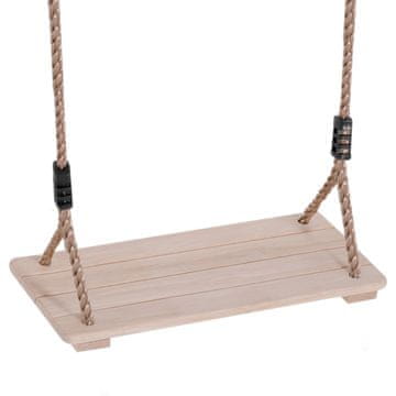 HOMCOM Outsunny Vrtna gugalnica z nastavljivo konopljino vrvjo za otroke Les 40x16x120 cm