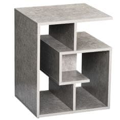 HOMCOM HOMCOM lesena moderna mizica za dnevno sobo s cementnim učinkom in tremi policami 45x40x55cm sive barve