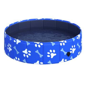 PAWHUT 25 kg trde plastike,
nedrseče, trdi pasji bazen za vrt ali v zaprtih prostorih, modra
φ80x20cm