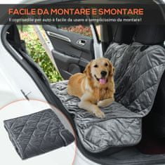 PAWHUT Prevleka za pasji avtomobilski sedež z velurnim učinkom, nedrsečim dnom in trakovi za pritrjevanje,
160x145cm, siva