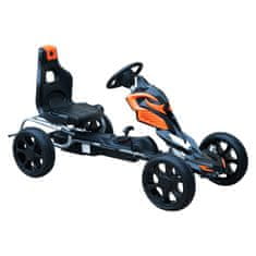 HOMCOM gokart z jeklenimi pedali,
oranžna in črna barva, 122
x 60 x 70 cm