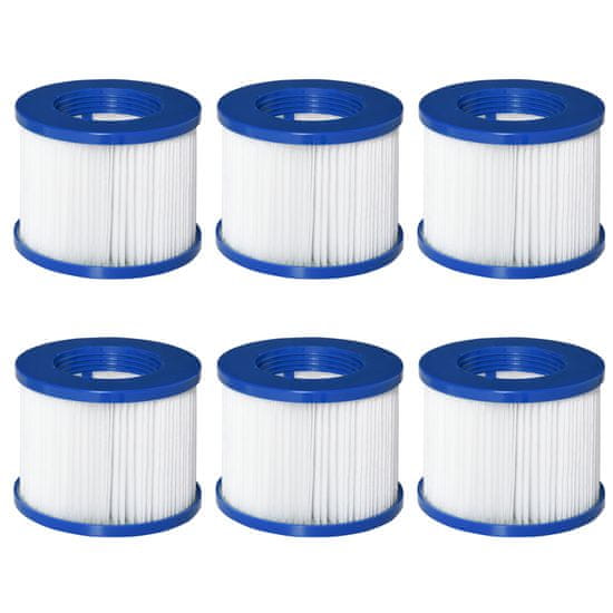 OUTSUNNY komplet 6 nadomestnih filtrov za napihljive masažne bazene, pp in tnt φ 1 0 x 8 c m
modra in bela