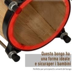 HOMCOM profesionalni bongo iz lesa in usnja z dvema bobnoma φ 2 0 c m in φ18cm,
priložena črna torbica