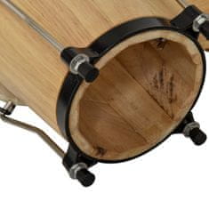 HOMCOM profesionalni bongo iz lesa in usnja z dvema bobnoma φ 2 0 c m in φ18cm,
priložena črna torbica