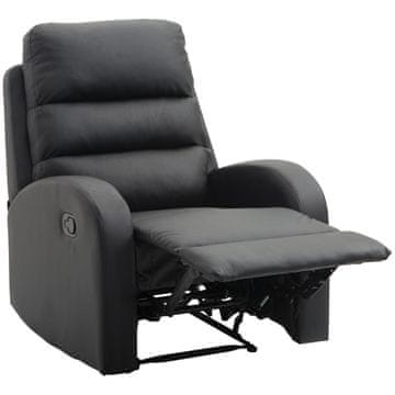 HOMCOM HOMCOM Recliner Relax fotelj z oblazinjenim sedežem in naslonom za noge, za dom in pisarno, umetno usnje, 80x91x102 cm, črna