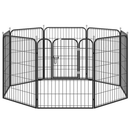 PAWHUT PawHut ograja za pse in mladiče, kovinska in jeklena modularna notranja in zunanja ograja za pse, 8 panelov 79x100cm