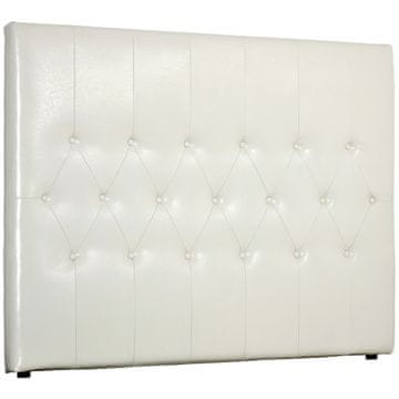 HOMCOM Oblazinjeno vzglavje zakonske postelje, prešito vzglavje z gumbi in PU usnjeno oblazinjenje za spalnico, 160x120cm, bela