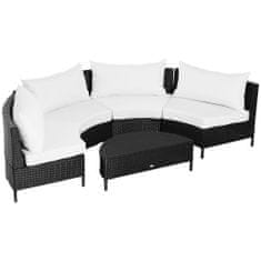OUTSUNNY Outsunny Zunanji kavč iz ratana, 5-delni komplet z otomanom, vrtni salon črno-bele barve, 96 cm x 68 cm x 65 cm