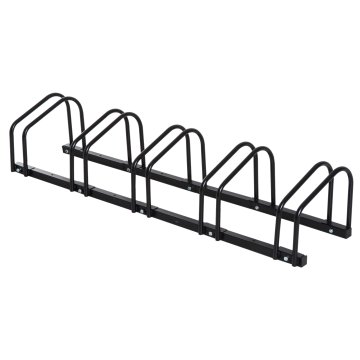 HOMCOM stojalo za parkiranje koles za 5 koles jekleno 130 × 33
× 27 cm črno