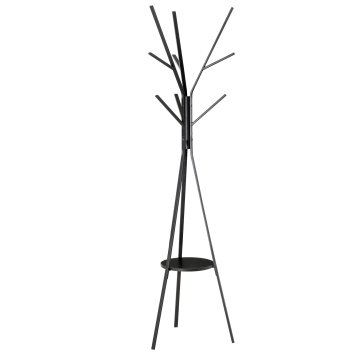HOMCOM Talni obešalnik za plašče sodoben pokončen za vhod črn 45x45x180cm