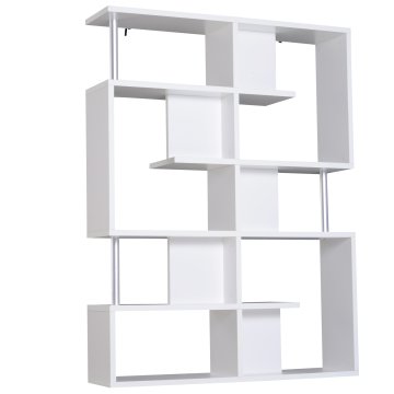 HOMCOM knjižna omara s 5 policami, sodoben dizajn, za dnevno sobo, pisarno, bela, 120 x 28,6 x 160 cm