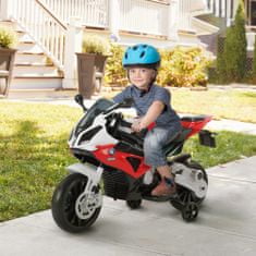 HOMCOM bmw električno motorno kolo za otroke hitrost 2,5- 5km/h 12v baterija s kolesi in lučmi 110 × 47 × 69cm črno-rdeče