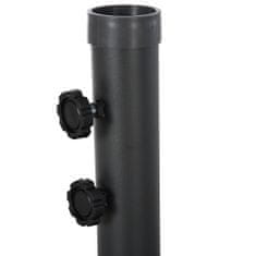 OUTSUNNY Podstavek za dežnik z osrednjim drogom, 4 črne plastične ploščice za polnjenje z vodo ali peskom 80x80x50cm