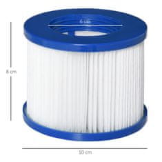 OUTSUNNY komplet 6 nadomestnih filtrov za napihljive masažne bazene, pp in tnt φ 1 0 x 8 c m
modra in bela