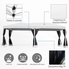 OUTSUNNY zložljiv vrtni gazebo z mrežami proti komarjem nepremočljiva torba za prenašanje enostavna montaža polietilen 3x6m
krem