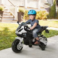 HOMCOM bmw električno motorno kolo za otroke 12v baterija hitrost 2,5-5km/h s kolesi
in lučmi 110 × 47 × 69cm črno-bela