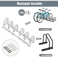 HOMCOM stojalo za parkiranje koles za 5 koles jekleno 130 × 33
× 27 cm črno