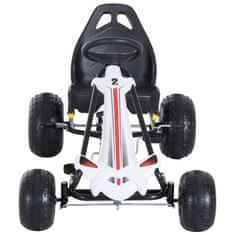 HOMCOM gokart s pedali za otroke z zavoro in sklopko 101,5 × 65,5 ×
59,5 cm črno-bela
