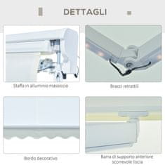 OUTSUNNY 250x200cm zunanja markiza na roke s samodejnim odpiranjem, daljinskim upravljalnikom
in lučmi LED, bež