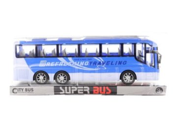 Avtobus na vztrajniku modre barve