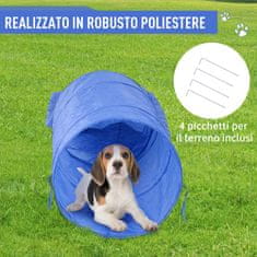 PAWHUT komplet opreme agility torba za trening 5 elementov visokega skoka in tunela za pse poliester, pe φ60 x 300cm bela,
oranžna, modra