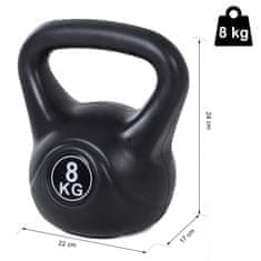 HOMCOM 8 kg pvc športni in fitnes
kettlebell s peskom in
gladkim ročajem proti trenju