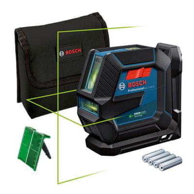 Bosch Professional lastnosti Laserski merilec, križni, GLL 2-15 G + LB10(0.601.063.W00)