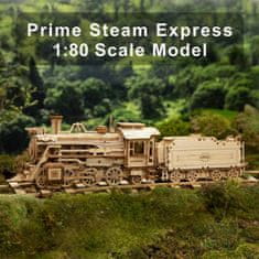 Robotime Lesena 3D sestavljanka Parna lokomotiva