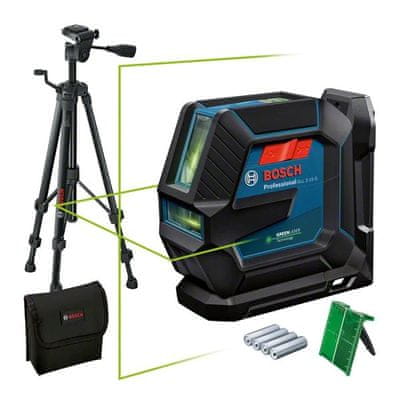 Bosch Professional lastnosti Laserski merilec, križni, GLL 2-15 G + LB10 + BT150 (0.601.063.W01)