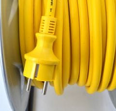 shumee Heavy Duty Yellow Metal Reel podaljšek kabel 30M 3X1.5 Mm 16A / 3680W / IP44 Neopren