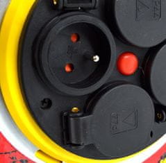 shumee Heavy Duty Yellow Metal Reel podaljšek kabel 30M 3X1.5 Mm 16A / 3680W / IP44 Neopren