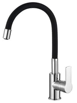 AQUALINE AQUALINE LOTTA stojánková kuhinjska pipa, črno/kromirano, fleksibilno rameno