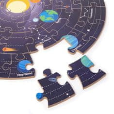 Bigjigs Toys Okrogla talna sestavljanka Sončni sistem 50 kosov