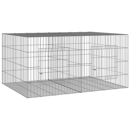 Vidaxl 2-delna ograda za zajce 110x79x54 cm pocinkano železo